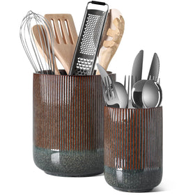 LE TAUCI large 7.3-inch ceramic utensil holder keeps spatulas organized and within reach
