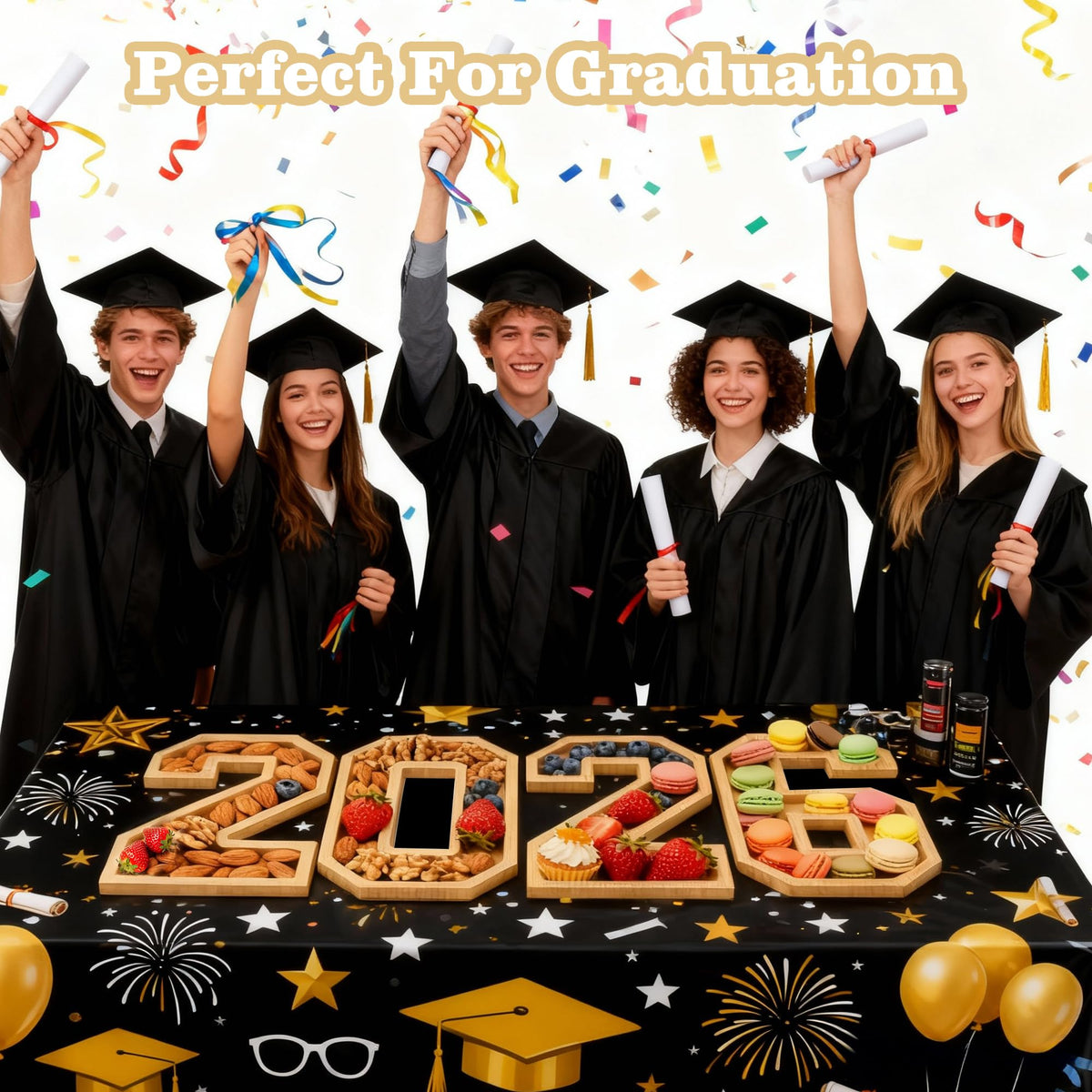 Leadinor 2026 charcuterie numbers box stack demonstrates reusable party centerpiece