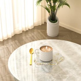 Leadiy acrylic coaster clear coffee-table accessory highlights drinks gracefully.