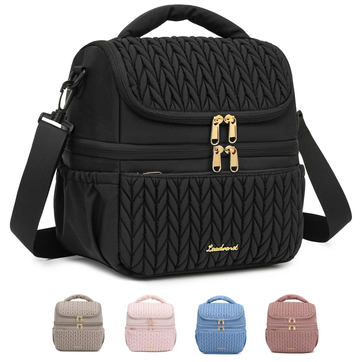 LEADVENST lunch bag with double-layer insulation keeps meals fresh on the go.