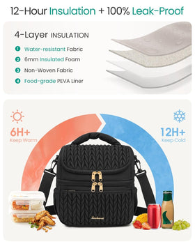 LEADVENST lunch bag features leakproof bottom for safe transport.