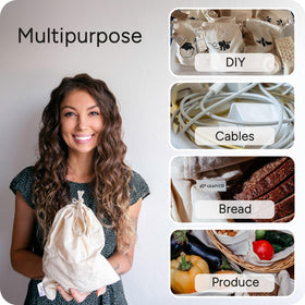 LEAFICO bread bags in muslin keep loaves fresh while reducing plastic use.