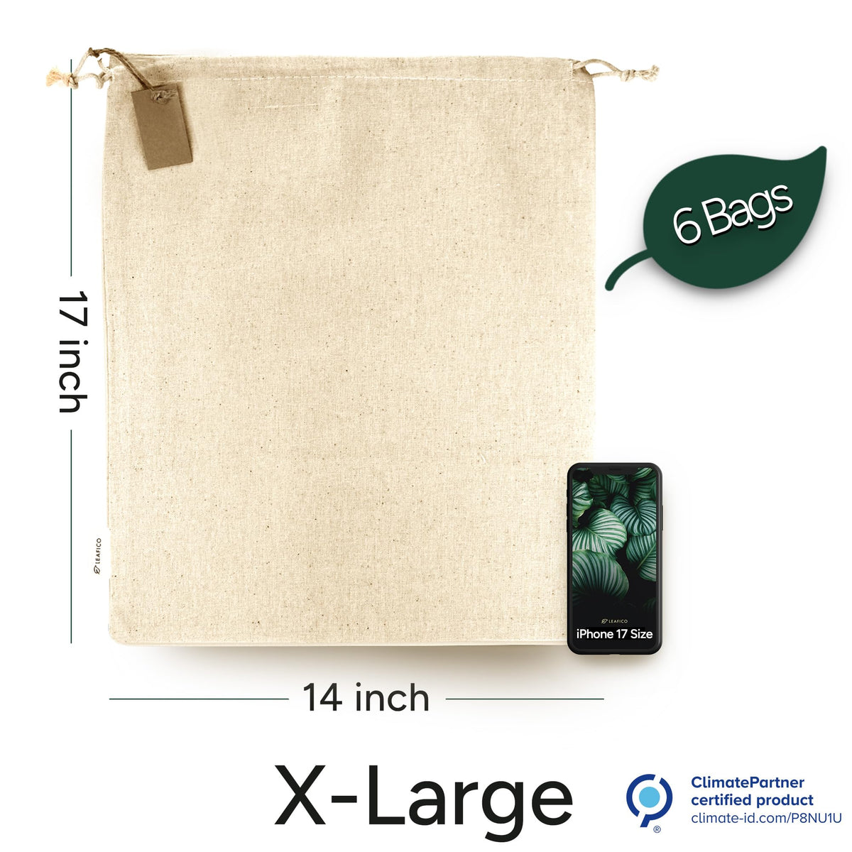 LEAFICO bulk produce storage bag helps organize fruits and vegetables in the pantry.