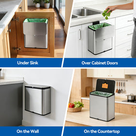 Leafory compact 2.1-gallon bin fits small kitchens and countertops.