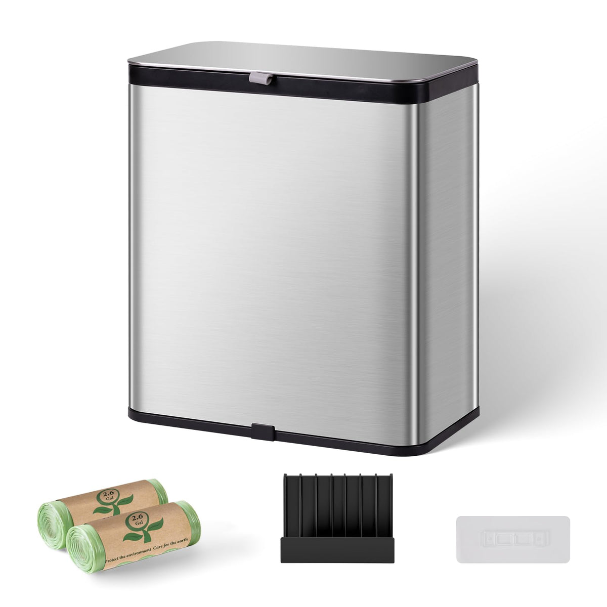 Leafory kitchen compost bin with lid, odor-control finish for tidy countertops.