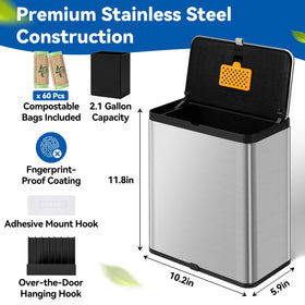 Leafory stainless steel close-up showing fingerprint-resistant surface.