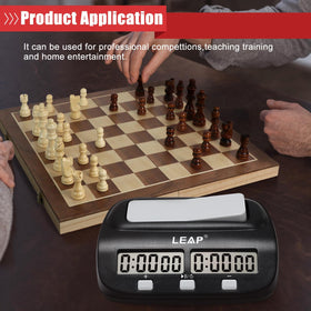 LEAP Chess Clock battery life, powered by AA battery for long sessions.