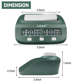 LEAP chess clock side controls permit quick on board time adjustments.