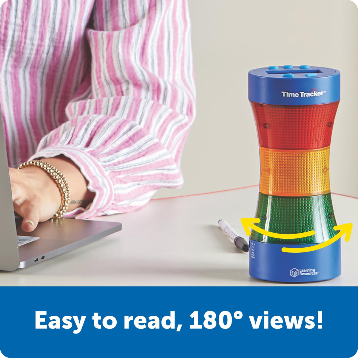 Learning Resources Time Tracker shows 180-degree viewing for all students.