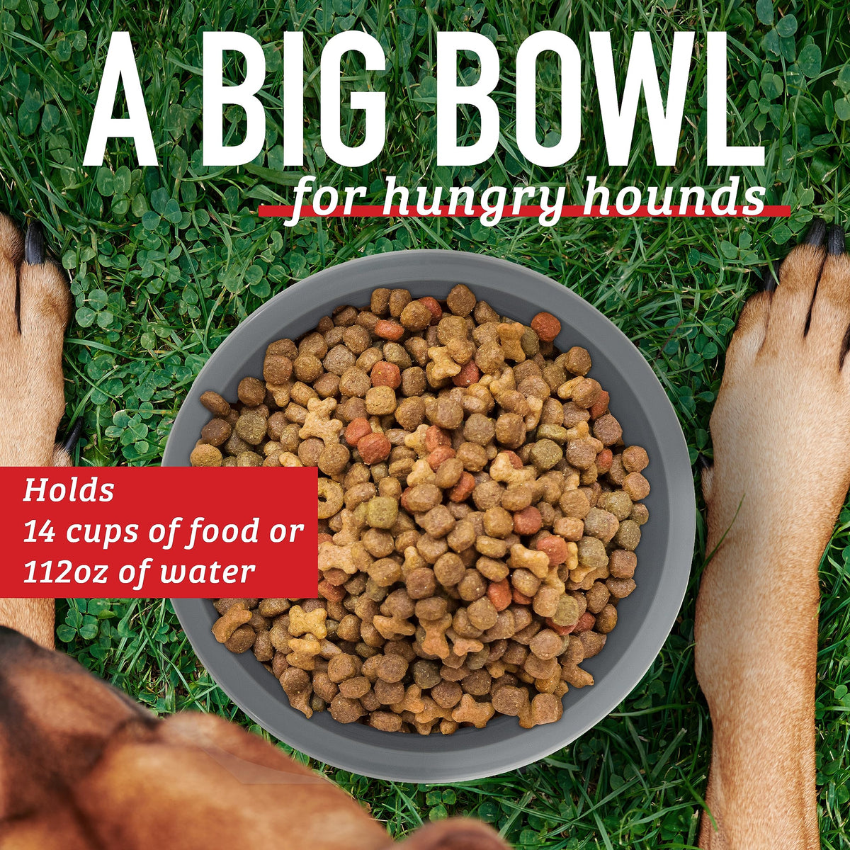 Leash Boss durable heavyweight bowl for large dogs and high-capacity feeding.