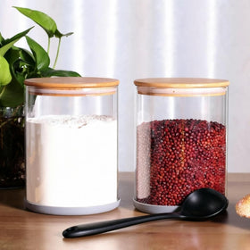 Leaves and Trees Y dishwasher-safe glass container with lid removed