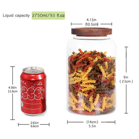 Leaves and Trees Y glass canisters with wooden lids for stylish kitchen storage