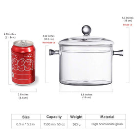 Leaves and Trees Y glass saucepan pasta use ideal for noodles and meals