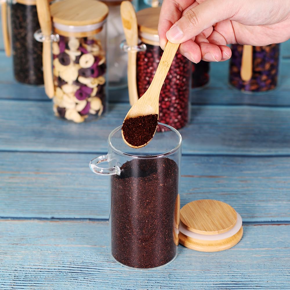 Leaves and Trees Y borosilicate glass jar for pantry storage