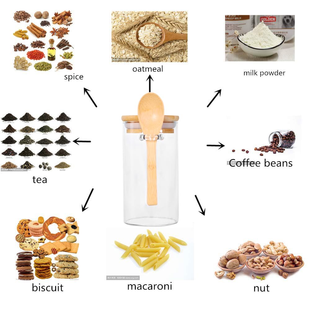Leaves and Trees Y salt sugar container with spoon for easy scooping