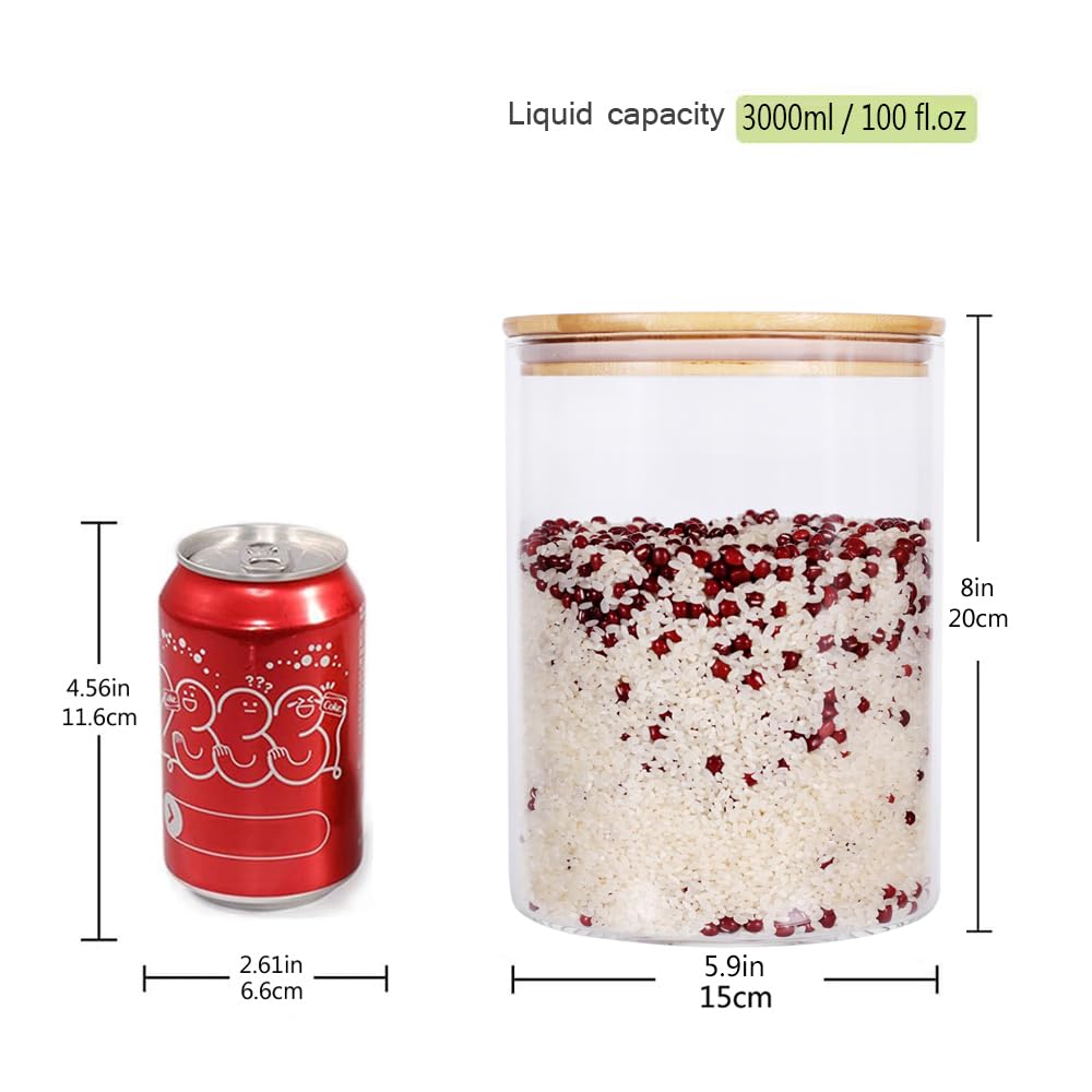 Leaves and Trees Y wide-mouth glass canister shown for easy filling and scooping