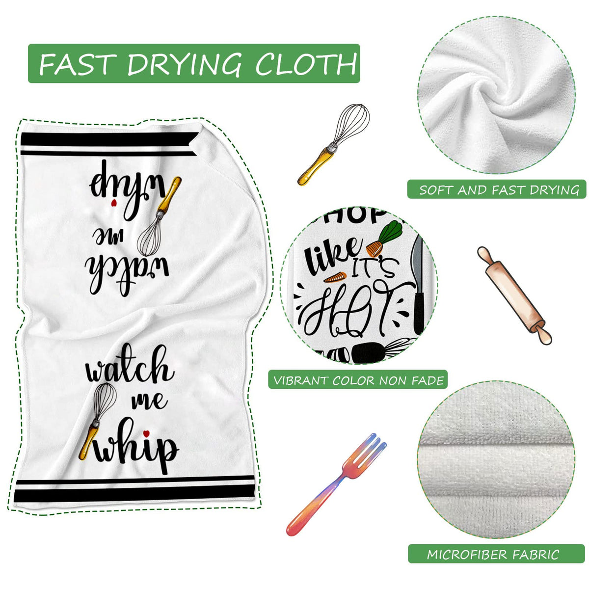 Lebsitey microfiber dishcloths are soft and highly absorbent for quick kitchen cleanup