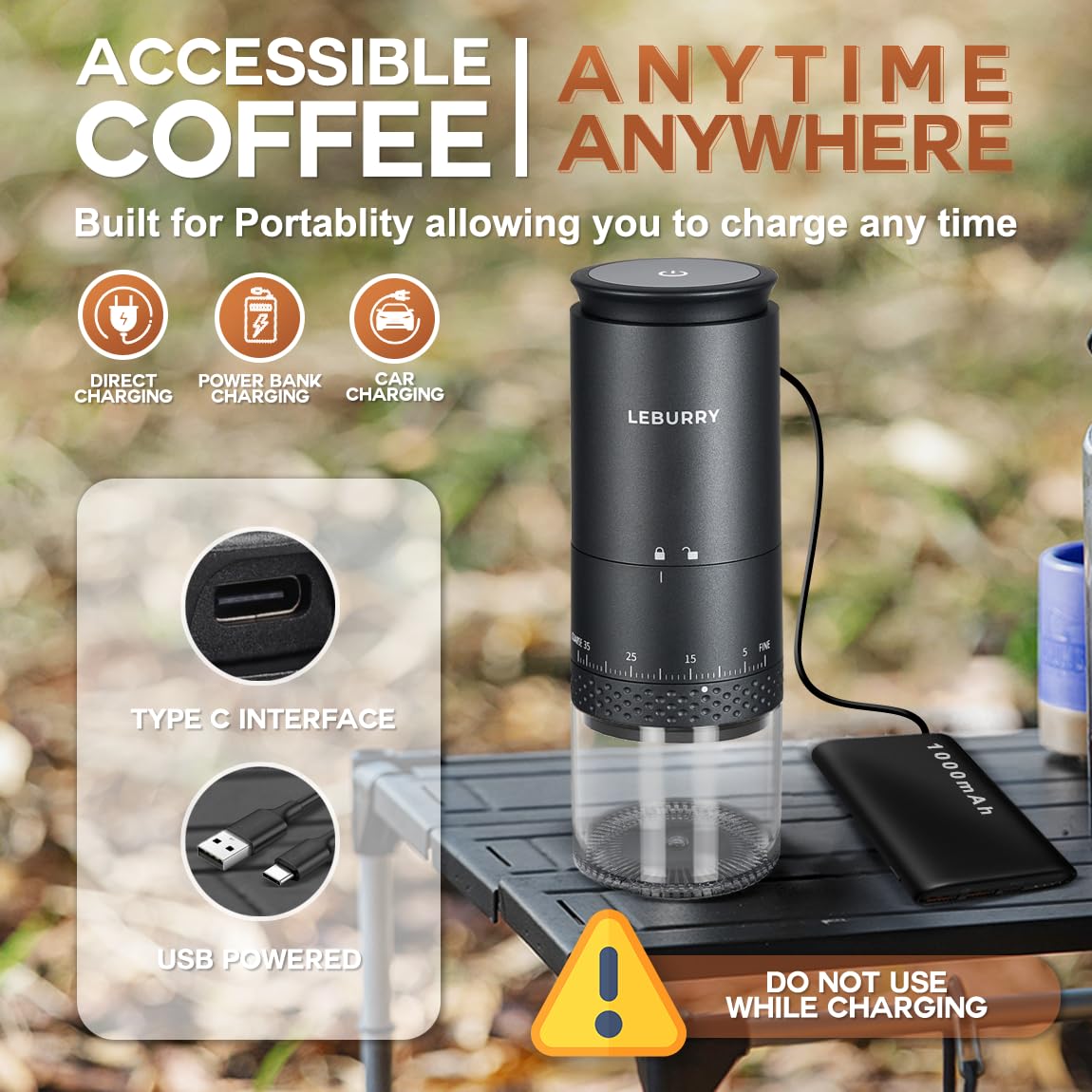 Leburry automatic stop feature preventing over-grinding during use.