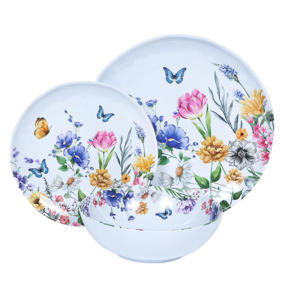Lechoo melamine set resists chips while remaining lightweight.