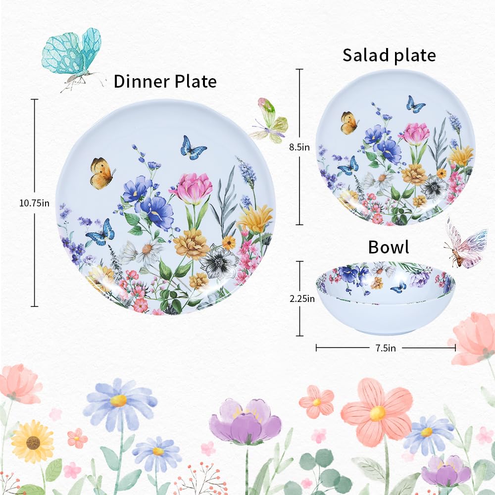 Lechoo floral butterflies dessert plate adds color to desserts.