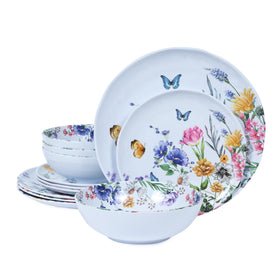 Lechoo floral butterflies dinner plate highlights cheerful spring aesthetics.