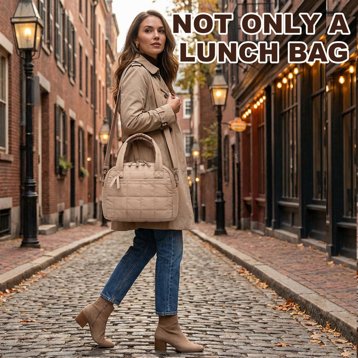 LEDAOU lunch bag with reinforced handles for durable transport.