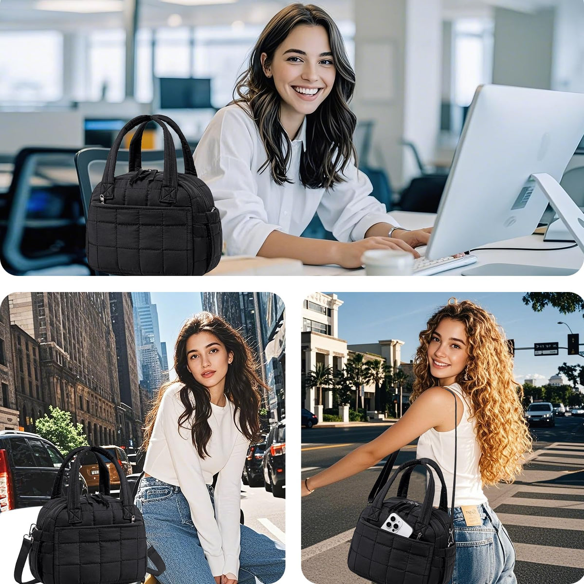 LEDAOU lunch box adjustable strap for comfortable carrying at work or travel.