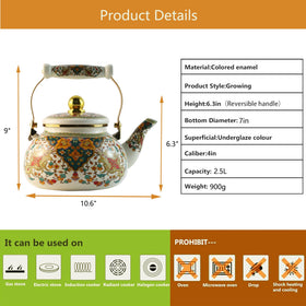 Leebright porcelain teapot with ceramic handle for safe pouring