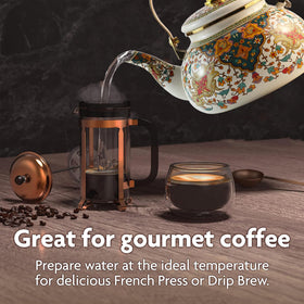Leebright stovetop tea kettle with durable enamel finish