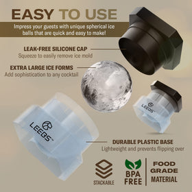 LEEBS dishwasher-safe ice ball mold simplifies cleanup after hosting multiple drinks.