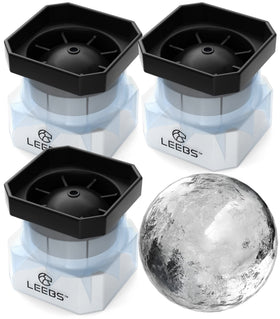 LEEBS silicone freezer press sphere ice ball mold 2.5 inch ideal for slow-melting cocktails.