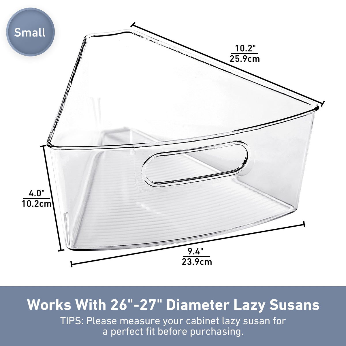 Leeden Lazy Susan features a built-in handle for effortless cabinet retrieval.