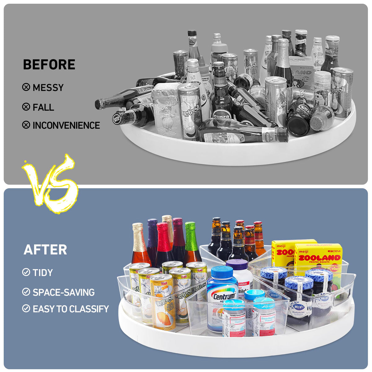 Leeden durable BPA-free plastic bins provide sturdy, shatter-resistant storage.