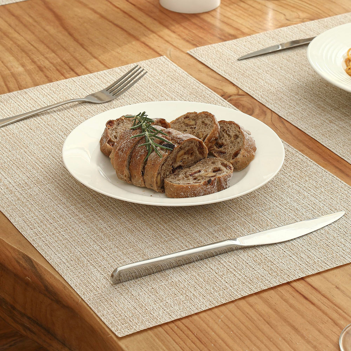 Leetaltree beige placemats durable vinyl design for lasting appeal