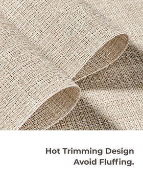 Leetaltree beige placemats foldable for compact storage after meals.