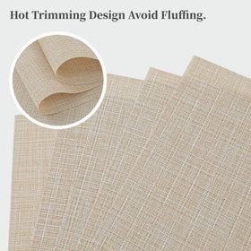 Leetaltree beige placemats heat resistant up to 176 F protects table