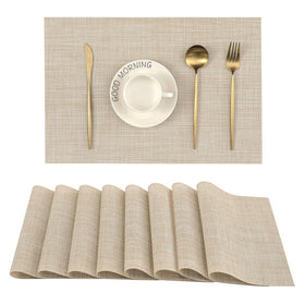 Leetaltree beige placemats set of 8 on dining table protecting surfaces with style