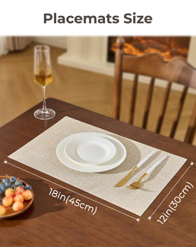 Leetaltree beige placemats waterproof and spill-resistant for busy homes.
