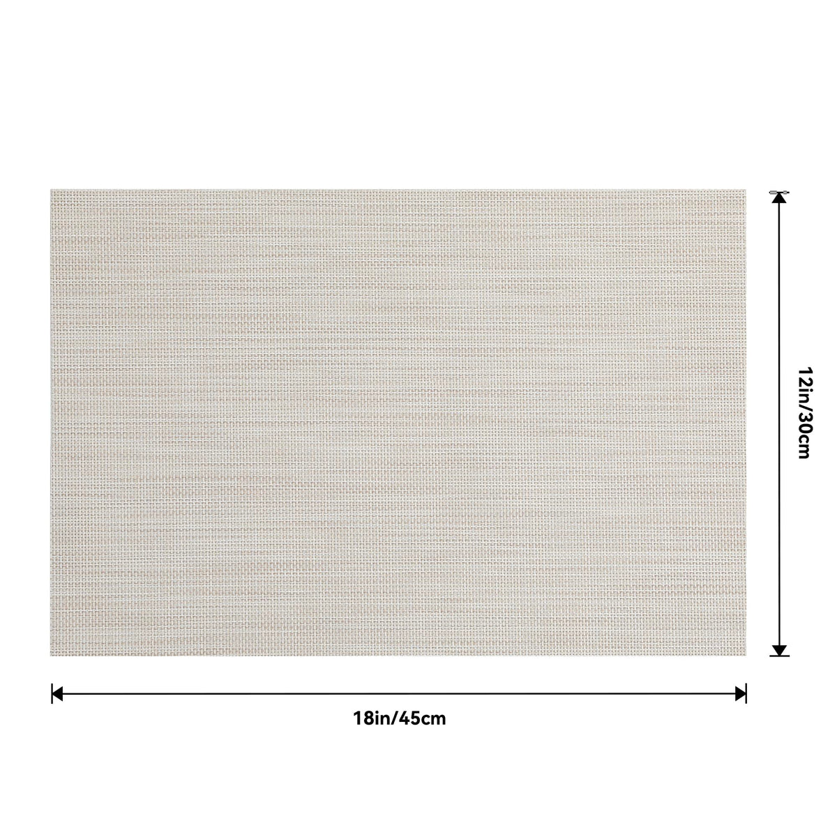 Leetaltree beige-white placemats provide versatile table protection for four-cup settings.
