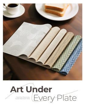 Leetaltree easy cleanup placemats wipe or rinse quickly.