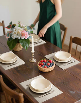 Leetaltree non-slip placemats stay in place for steady dining.