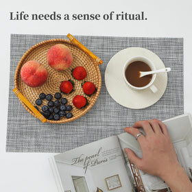 Leetaltree placemats durable woven vinyl construction stands up to daily use