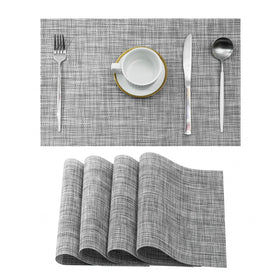 Leetaltree linen grey placemats texture closeup for durable daily dining