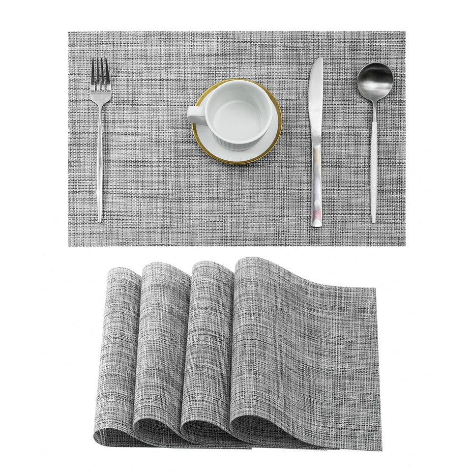 Leetaltree linen grey placemats texture closeup for durable daily dining