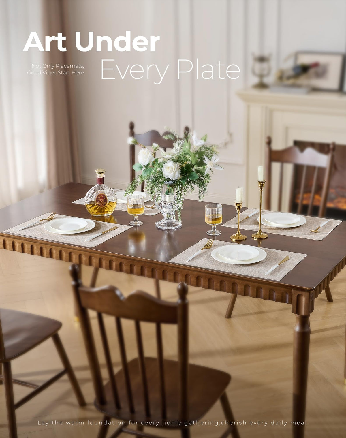 Leetaltree beige woven texture placemats showcasing durable surface protection