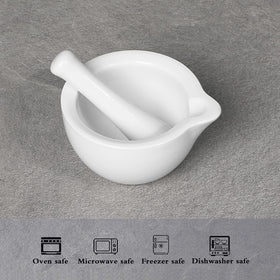LEETOYI ceramic mortar interior with rough surface for better grinding