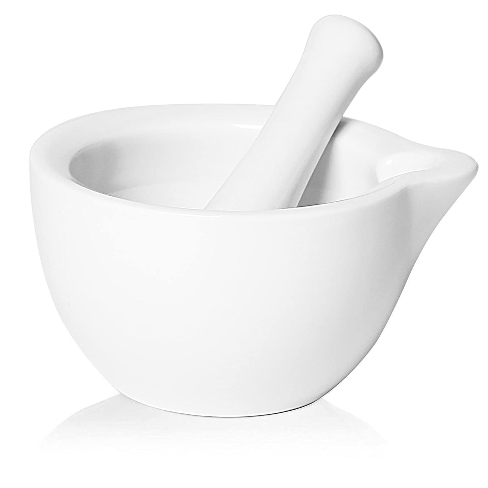 LEETOYI porcelain mortar and pestle 4.2-inch for efficient herb grinding