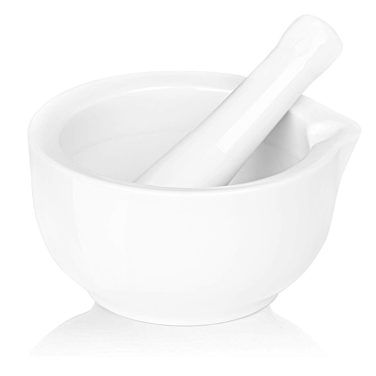LEETOYI porcelain mortar and pestle with 4-6 inch bowl for precise grinding