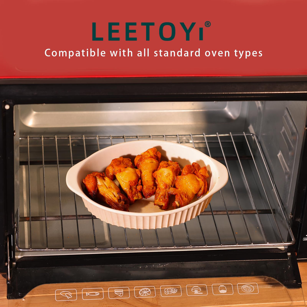 LEETOYI compact oval dish supports 1-2 servings, ideal for weeknight dinners.