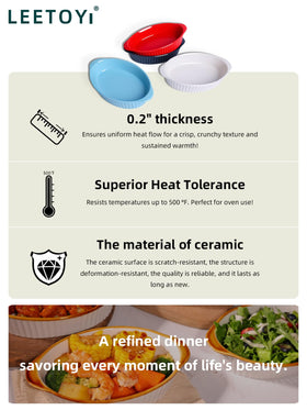 LEETOYI porcelain bakeware fits homes and cafés with timeless style.